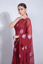Heavy Red Bollywood Saree